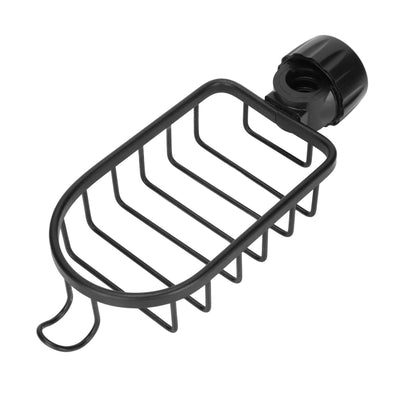 Hanging Faucet Storage Rack Adjustable Sink Dishcloth Sponge Drainer Rack for Kitchen Bathroom Black