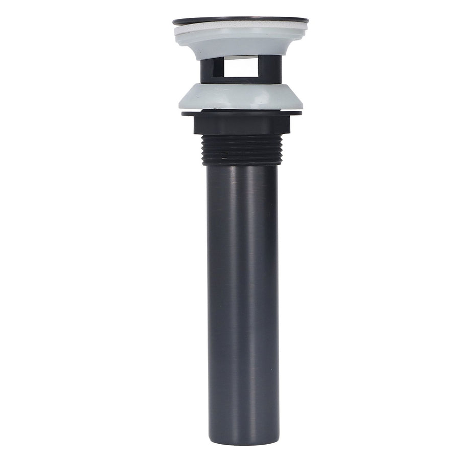 Waste Stopper Press Bounce Drain Assembly Non Overflow Stainless Steel Black for Basin Sink Bathroom