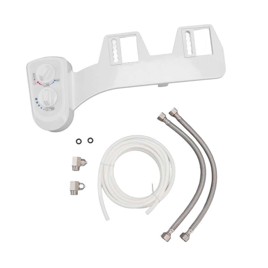 Toilet Bidet Double Knob Movable Nozzle Non Electric Self Cleaning Bidet Attachment for Home Bathroom