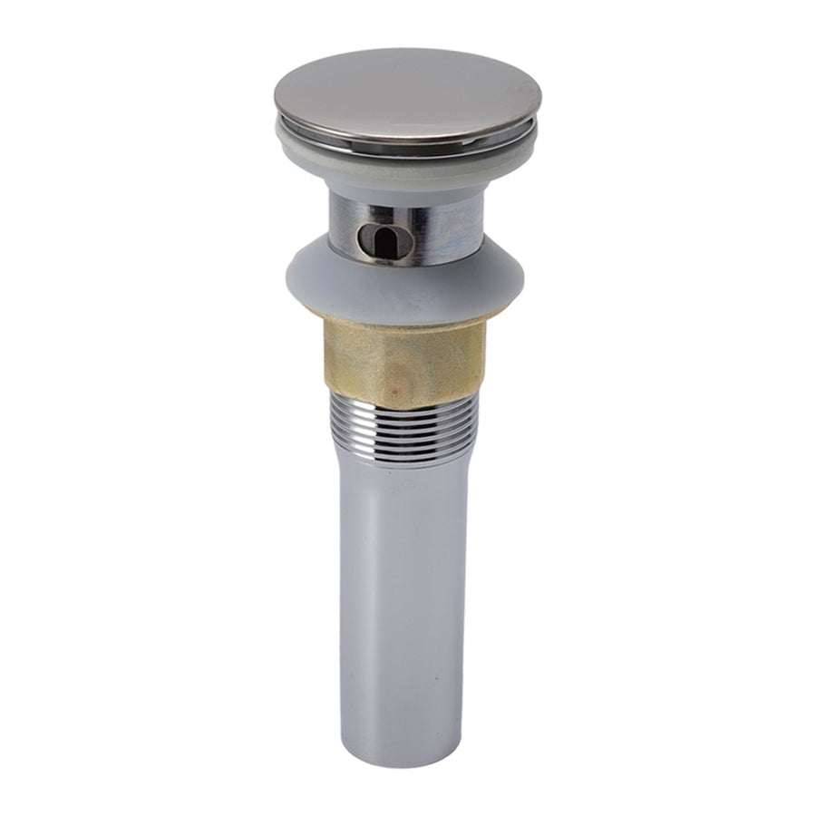 Faucet Sink Pop Up Drain Stopper Press Bounce Drain Electroplating Stainless Steel Wash Basin Drain with Strainer Basket for Home With Hole