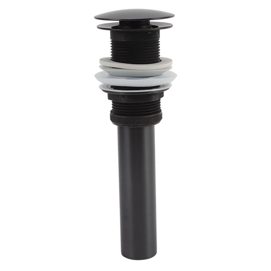Bathroom Basin Sink Popping Up Drainer Lavatory Odor Resistant Sink Waste Drainer Black with Basket Without Overflow Hole