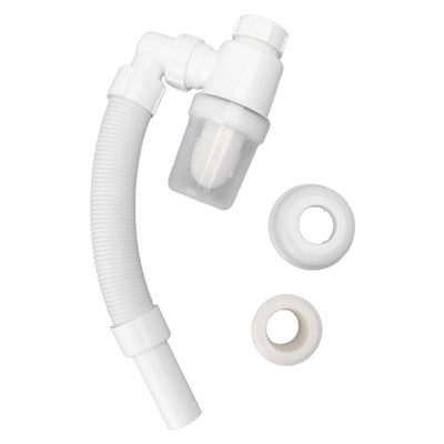 Basin Drain Pipe 90 Degree Wash Basin Sink Drainer Hose White Flexible Anti Odor Drain Pipe for Kitchen Bathroom