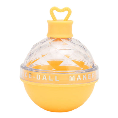 Ice Ball Mould Soft Bottom Cute Shape Round Ice Mold Maker for Wine Coffee Fruit Tea Yellow