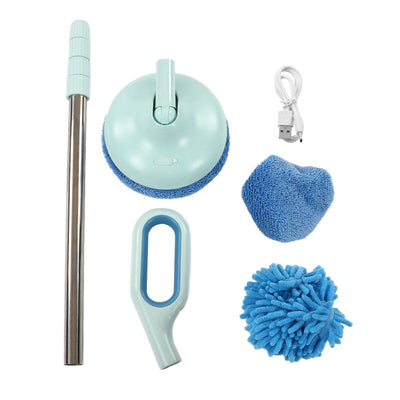 Cordless Electric Spin Scrubber 8.5W 5V 2A USB Charging Waterproof Retractable Electric Window Cleaning Brush for Car Blue