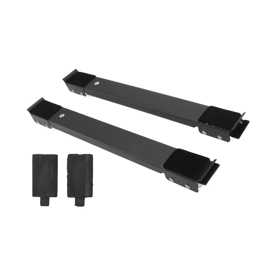 2pcs Furniture Appliance Roller Steel 300kg Load Bearing Stretchable Machine Moving Base for Dishwasher Black