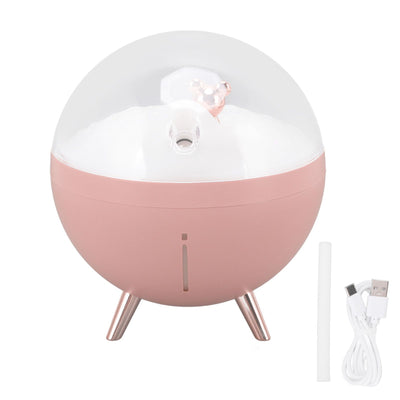 260ml Air Humidifier Space Bear Designed ABS with Night Light USB Charging Mini Mist Diffusor for Home Children Pink