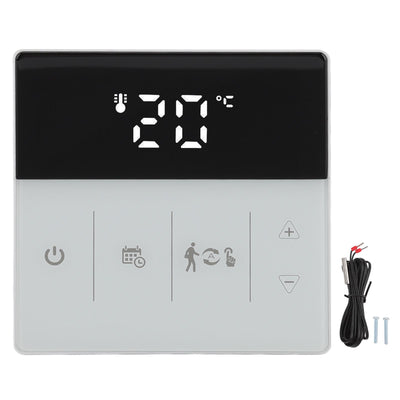 WIFI Thermostat Digital Touch Screen Phone APP Voice Control Smart Thermostat for Home Hotel 90 to 240V Black White
