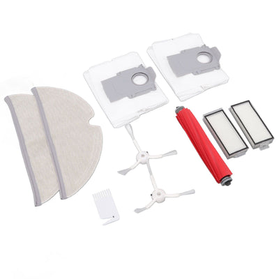 Vacuum Cleaner Main and Side Brush Replacement Set with Filter Cleaning Mop and Dust Bag for Roborock T8