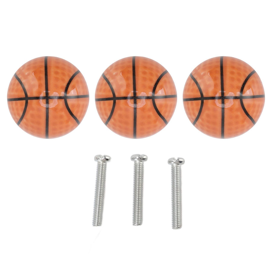 3 Set Basketball Cabinet Kitchen Home Knobs Ball Type Single Hole Drawer Ceramic Handle