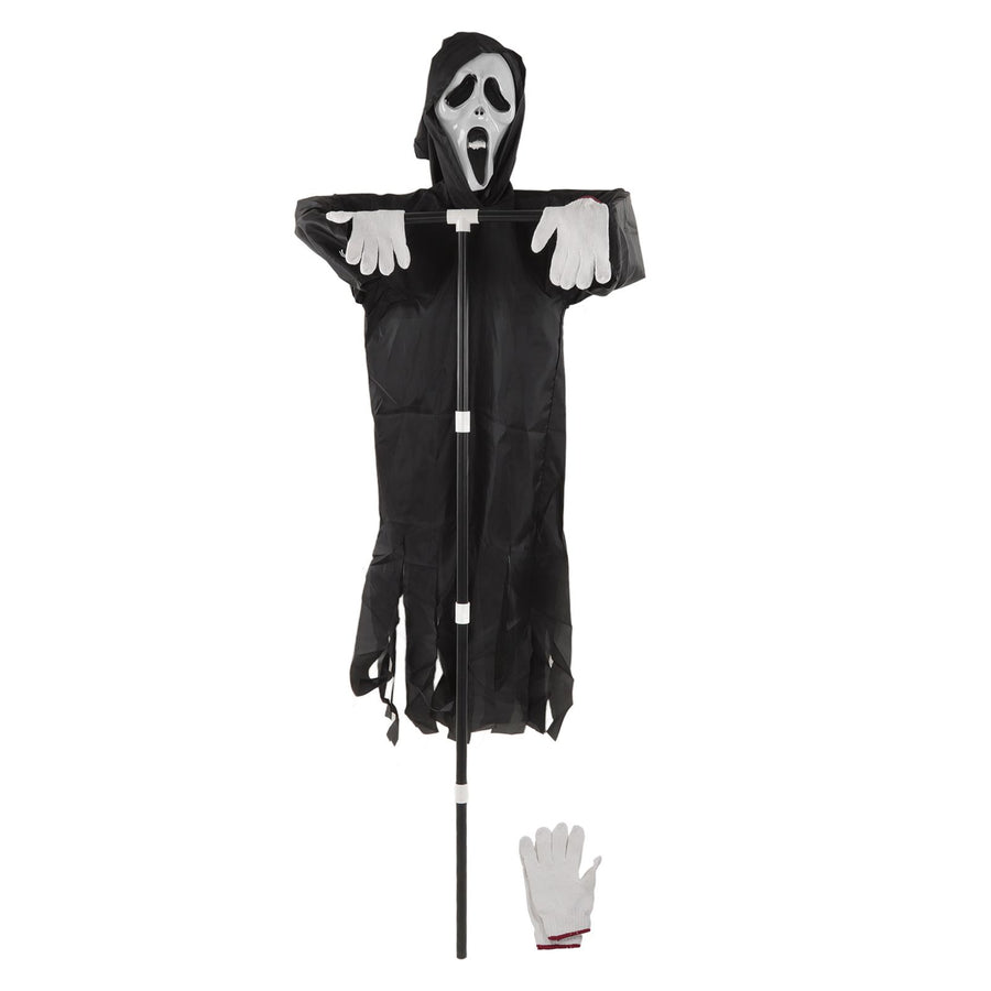 Scream Scarecrow Polyester PVC with Detachable Pole Garden Ghostface Decoration for Halloween Rural Protection