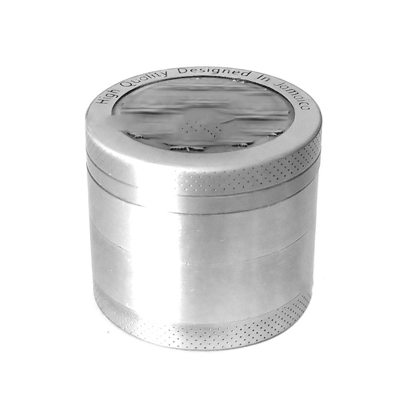 Leaf Pattern Grinder Colourful Zinc Alloy Manual Portable Abrader Crusher Grinding Tool Gift Dia 4CM 4 Floor Silver