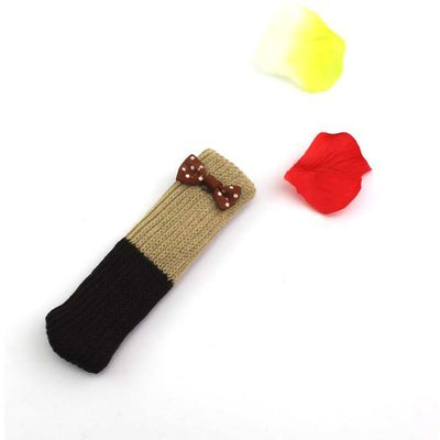 Table Legs Socks Double Knitted Chair Stool Legs Socks Thickened Wear Resistant Furniture Silent Cover Floor Protector Bowknot