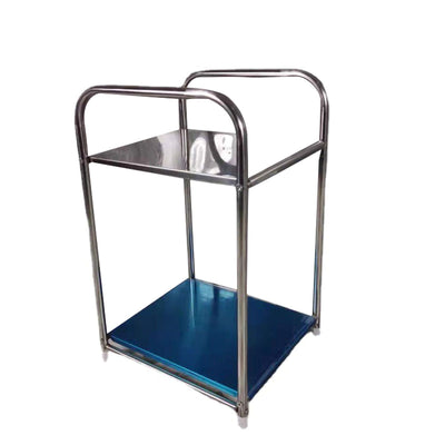Storage Shelf Stainless Steel Heavy Duty Rack Side Shelving Table End Shelving Holder for Bathroom Bedroom Two Layers (Two Boards)