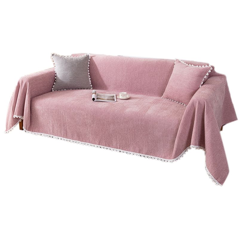 Sofa Cover Chenille Nylon Multipurpose Machine Washable Couch Slipcover for All Seasons Pink 180x300cm/1.97x3.28yd