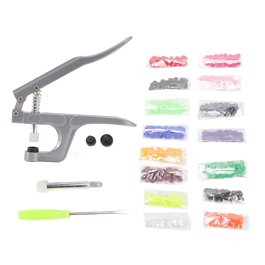 Plastic Snap Set Plastic Stainless Steel Practical Sewing Snaps Fasteners Kit Snap Plier with 150pcs T5 Buckle for Clothing