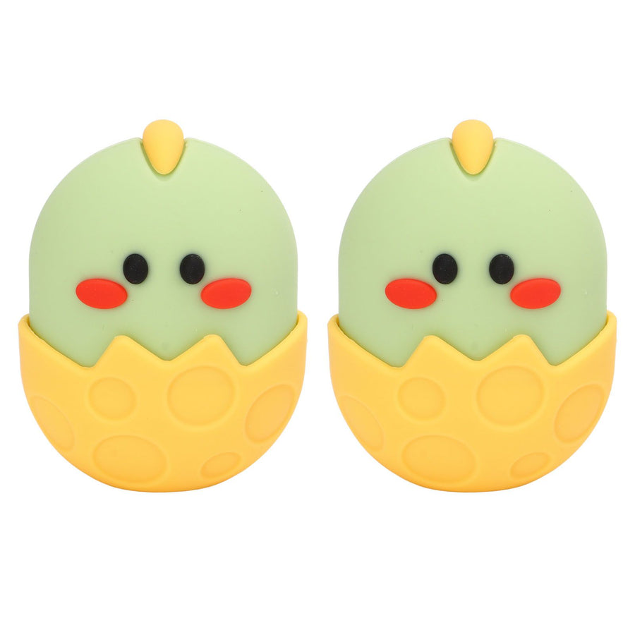 2Pcs Silicone Ice Face Mold Yellow Chicken Shape Face Eye Ice Roller for Men Women Reducing Swelling Pain Inflammation