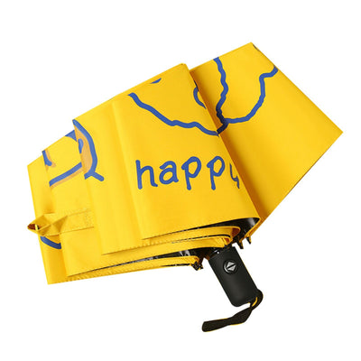 UV Protection Umbrella Fully Automatic Foldable Vinyl Portable Cute Bear Parasol for Outdoor Yellow