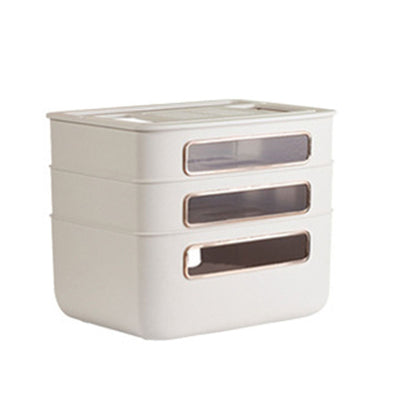 Router Storage Box Multi Hole Detachable Design Plastic Anti Drop Cable Management Case White 3 Layer