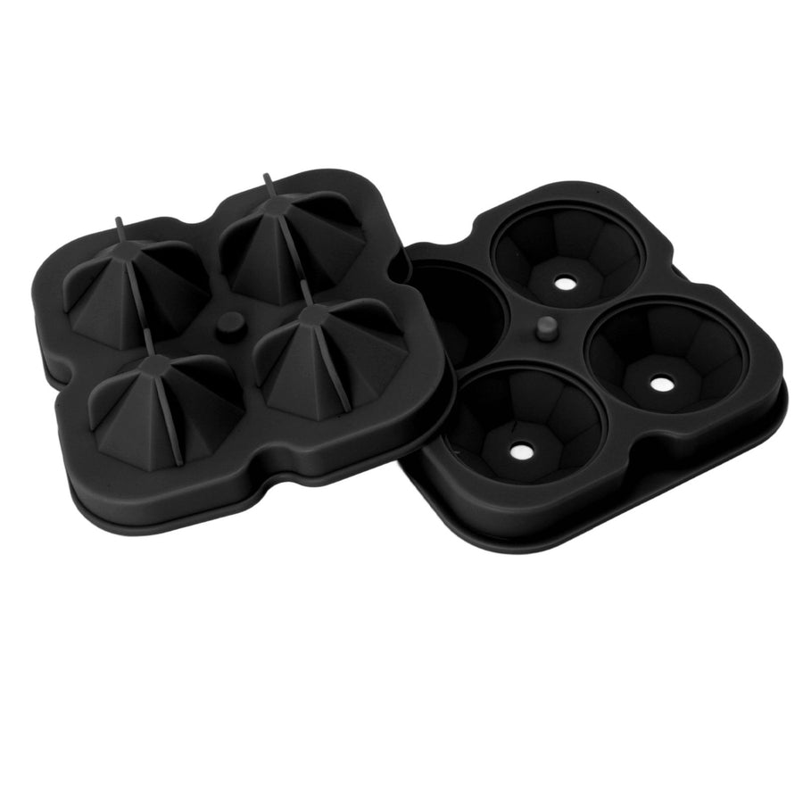 4 Hole Diamond Shaped Ice Cube Mold Silicone Ice Cube Trays for Cake Molds DIY Chocolate Candy Black