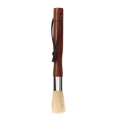 Coffee Grinder Cleaning Brush Black Walnut Coffee Powder Cleaning Brush Coffee Bar Bristle Brush with Lanyard