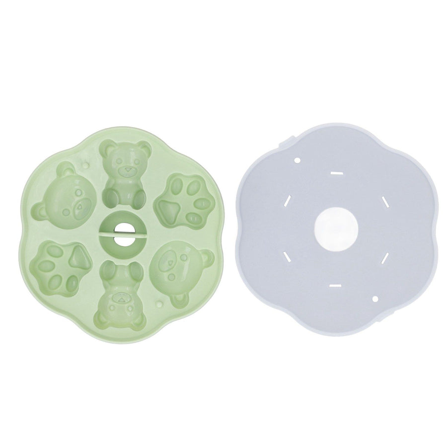 Jelly Mold Silicone Lovely Bear Cat Paw Ice Cube Cake Pudding Kitchen Mould with Lid for Home Kitchen Green