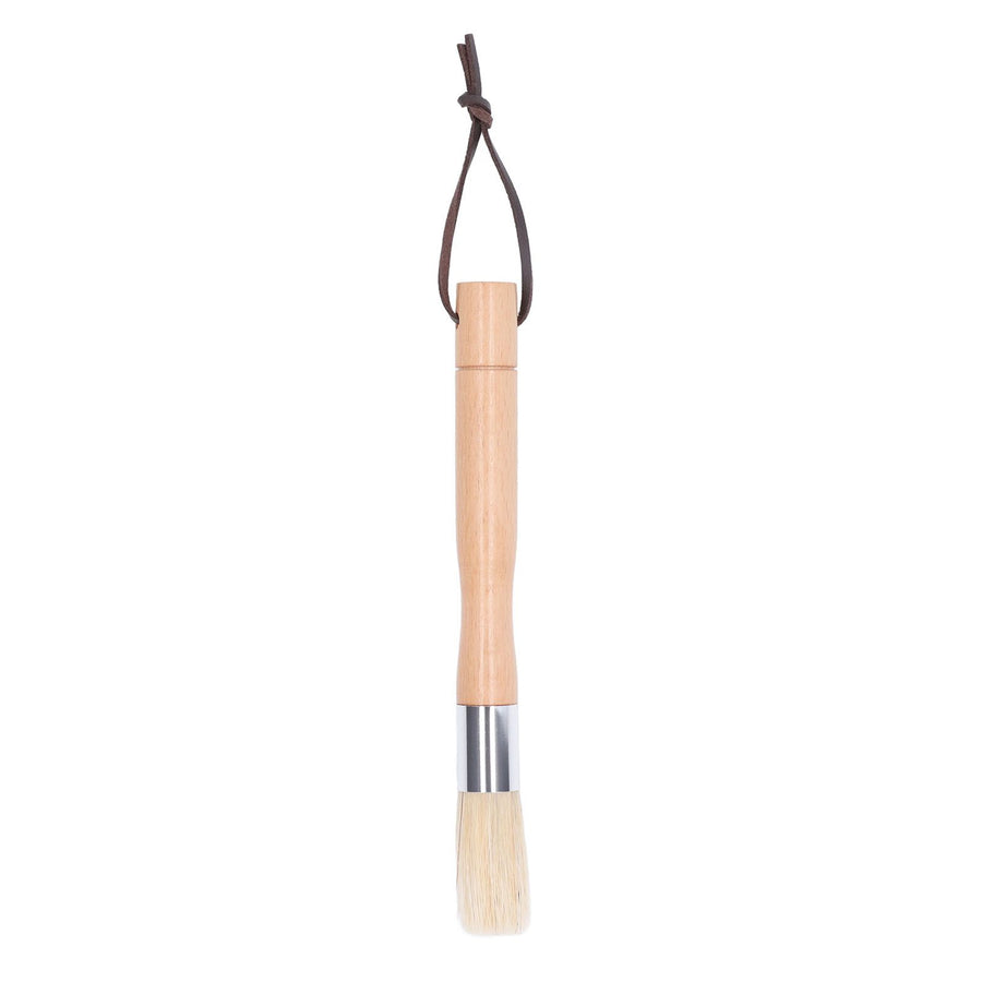 Coffee Grinder Cleaning Brush with Beech Handle Pig Hair Powder Cleaning Brush with Strap for Cafe