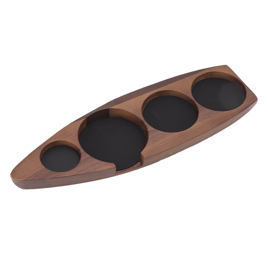 Wooden Coffee Tamper Holder Coffee Tamper Mat Stand Coffee Maker Support Storage Base Walnut Large for 58mm/2.3in