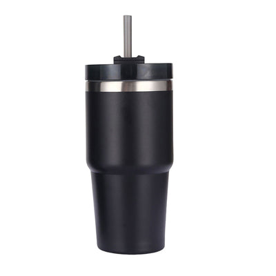Stainless Steel Vacuum Insulated Tumbler with Straw Polished Glossy Keeps Hot Cold Car Vacuum Insulated Cup Black 20oz