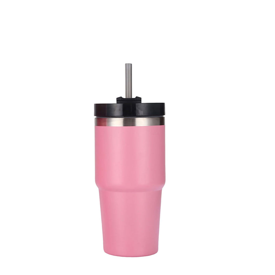 Stainless Steel Vacuum Insulated Tumbler with Straw Polished Glossy Keeps Hot Cold Car Vacuum Insulated Cup Pink 20oz