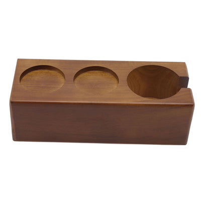 Coffee Filter Tamper Holder Beech Environmental Protection Coffee Tamper Station Base for Home Bar Cafe Brown
