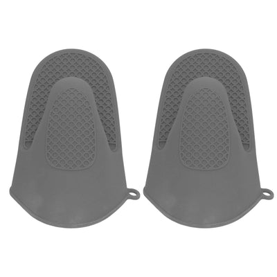 2pcs Oven Mitts Mini Silicone Thickened Anti Scalding Cooking Pinch Mitts for Kitchen Grey