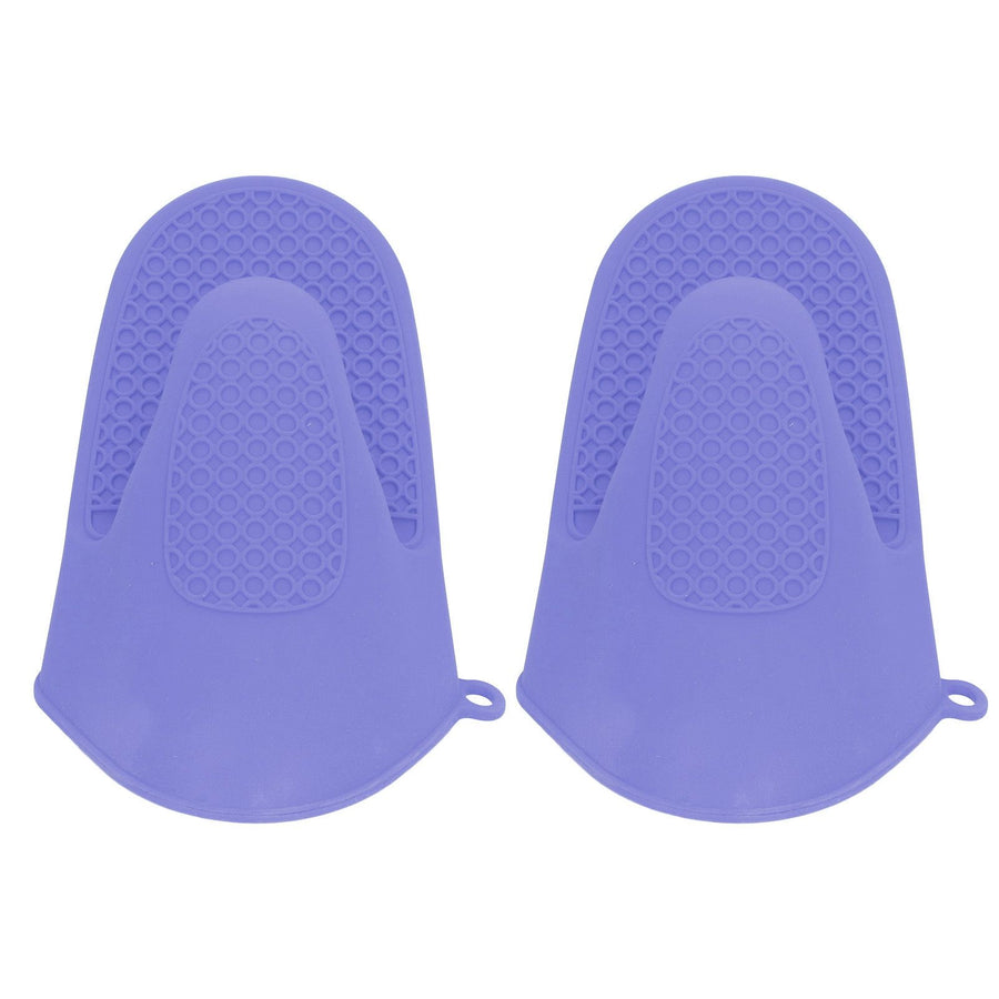 2pcs Oven Mitts Mini Silicone Thickened Anti Scalding Cooking Pinch Mitts for Kitchen Purple