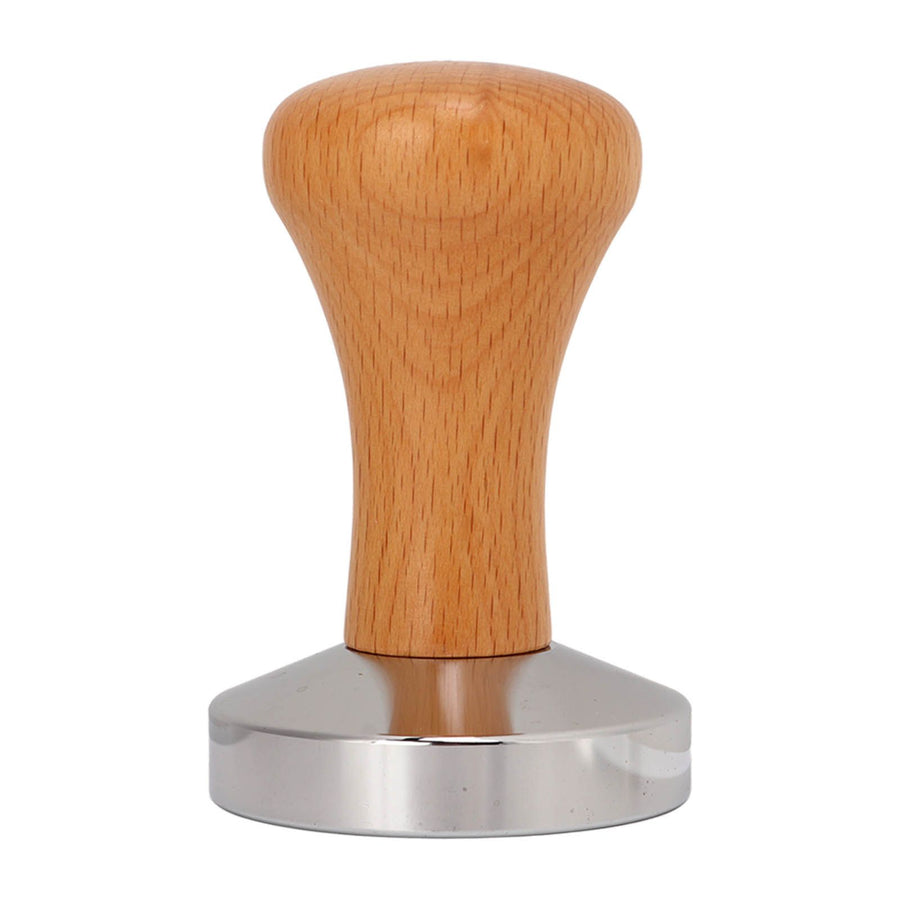 Coffee Tamper Stainless Steel Flat Bottom Tamping Tool Coffee Hand Tamper with Wooden Handle 58mm/2.3in