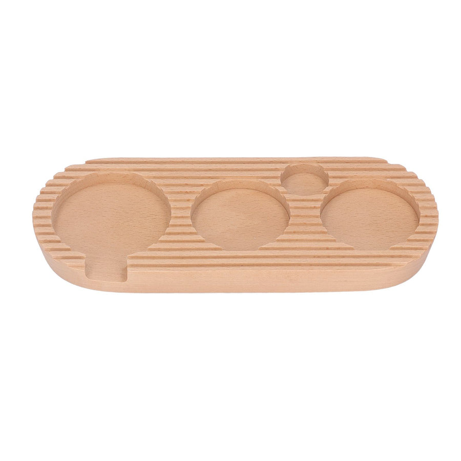 Coffee Tamper Holder Multifunction 4 Slots Wood Coffee Filter Tamper Stand for Coffee Making S: Applicable 51mm/2.01in, 53mm/2.09in