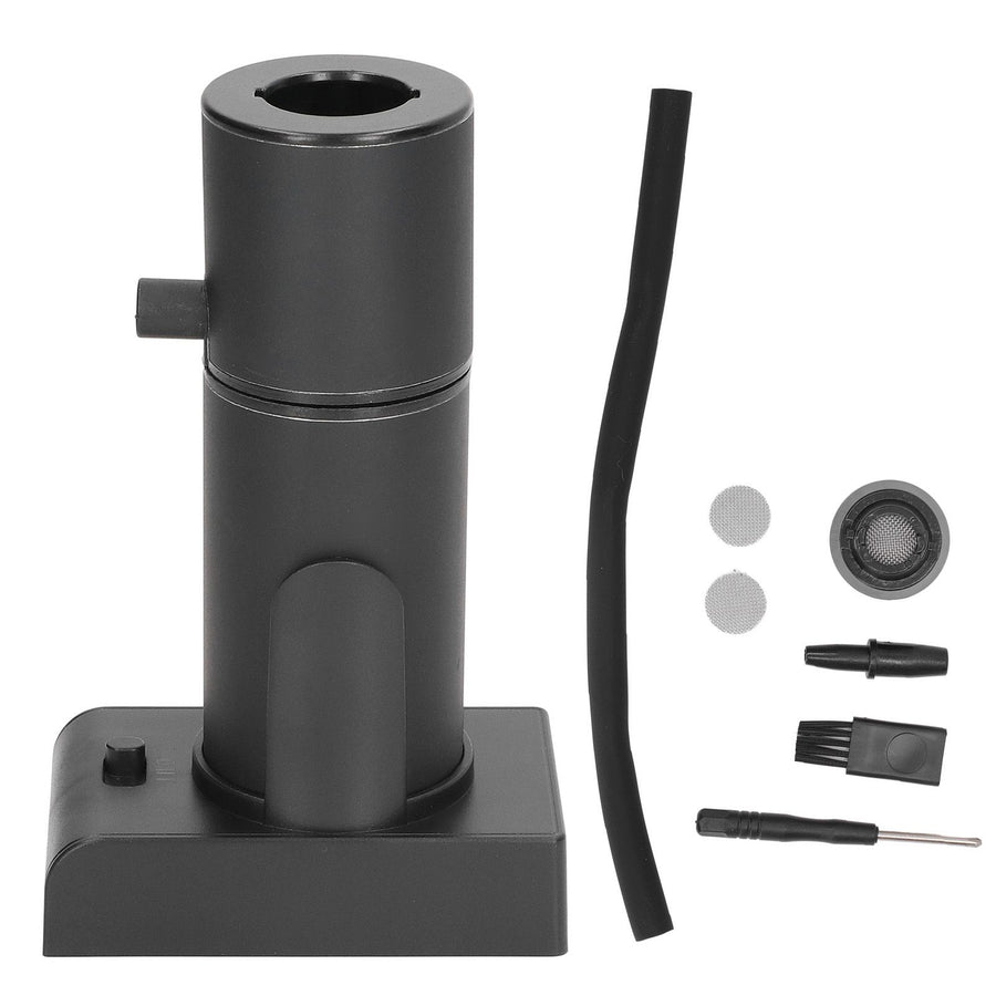 Drink Cocktail Smoker Adjustable Gear Aluminum and Zinc Alloy Handheld Smoke Infuser Kit for Kitchen Black