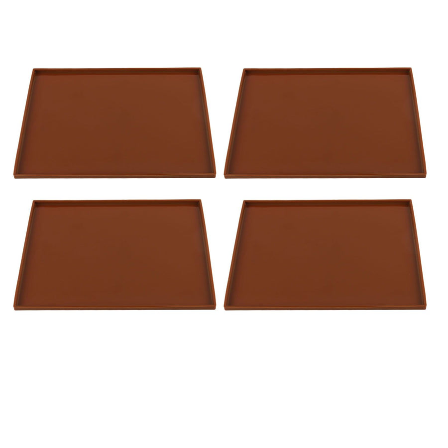 4Pcs Silicone Dehydrator Mats Food Grade High Temperature Resistance Prevent Sticking Fruit Dehydrator Trays with Edge Coffee
