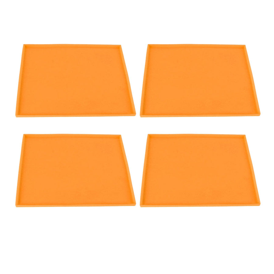 4Pcs Silicone Dehydrator Mats Food Grade High Temperature Resistance Prevent Sticking Fruit Dehydrator Trays with Edge Orange