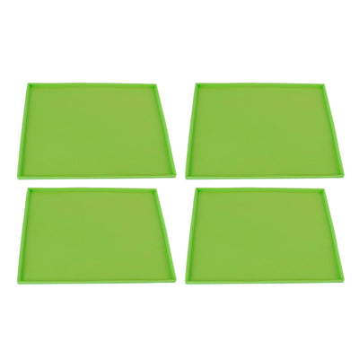 4Pcs Silicone Dehydrator Mats Food Grade High Temperature Resistance Prevent Sticking Fruit Dehydrator Trays with Edge Green