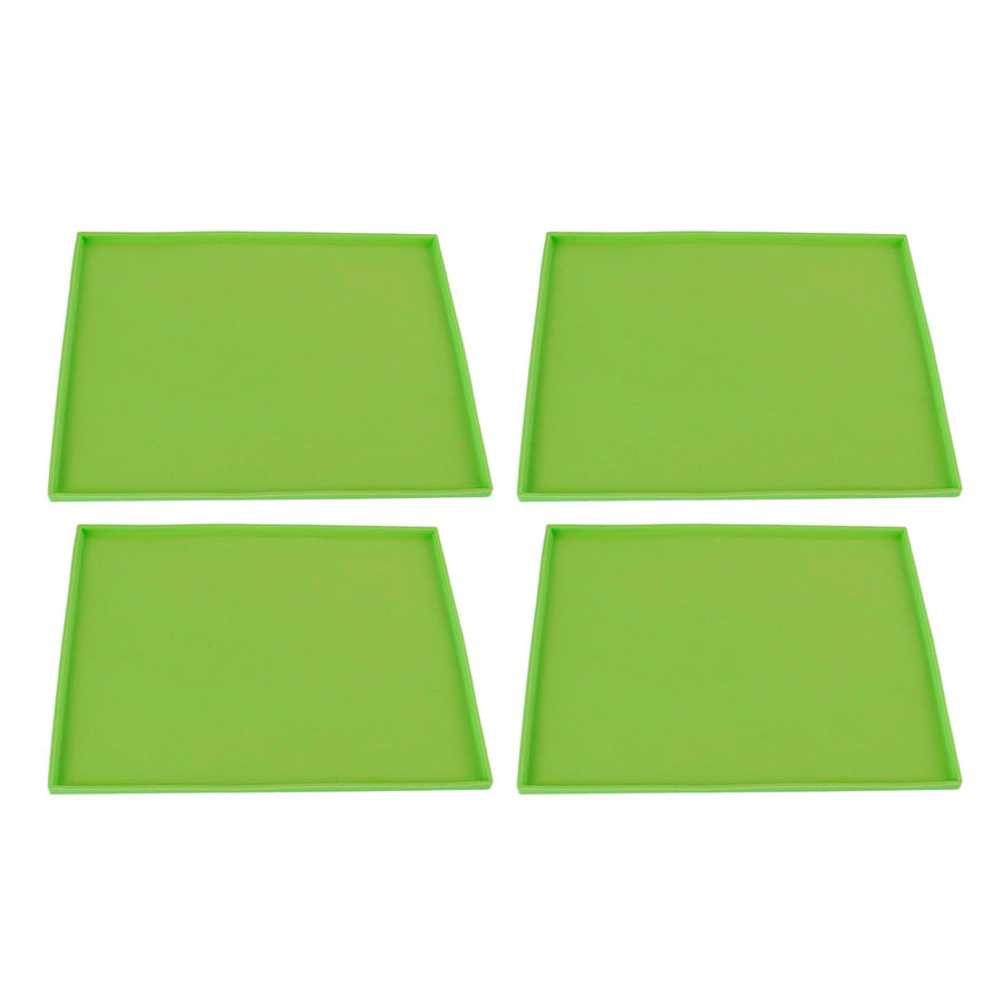 4Pcs Silicone Dehydrator Mats Food Grade High Temperature Resistance Prevent Sticking Fruit Dehydrator Trays with Edge Green