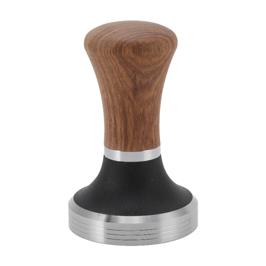 Coffee Tamper Stainless Steel Flat Bottom Coffee Hand Tamping Tool with Wooden Handle 51mm/2.0in