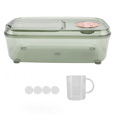 Transparent Rice Grain Storage Container Insect Proof Food Bucket Container with Flip Lid Measuring Cup 10KG Transparent Green