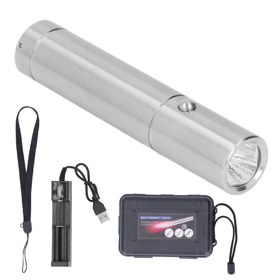 LED Infrared Light Flashlight Red Therapy Torch Joint Muscle Discomfort Relieve 630 660 850nm