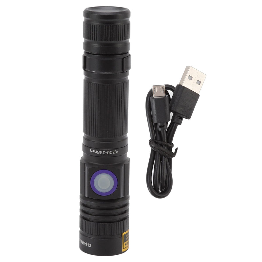 Ultraviolet Flashlight Zoomable UV Detection Lamp Waterproof LED Flashlight 300‑395nm Wavelength