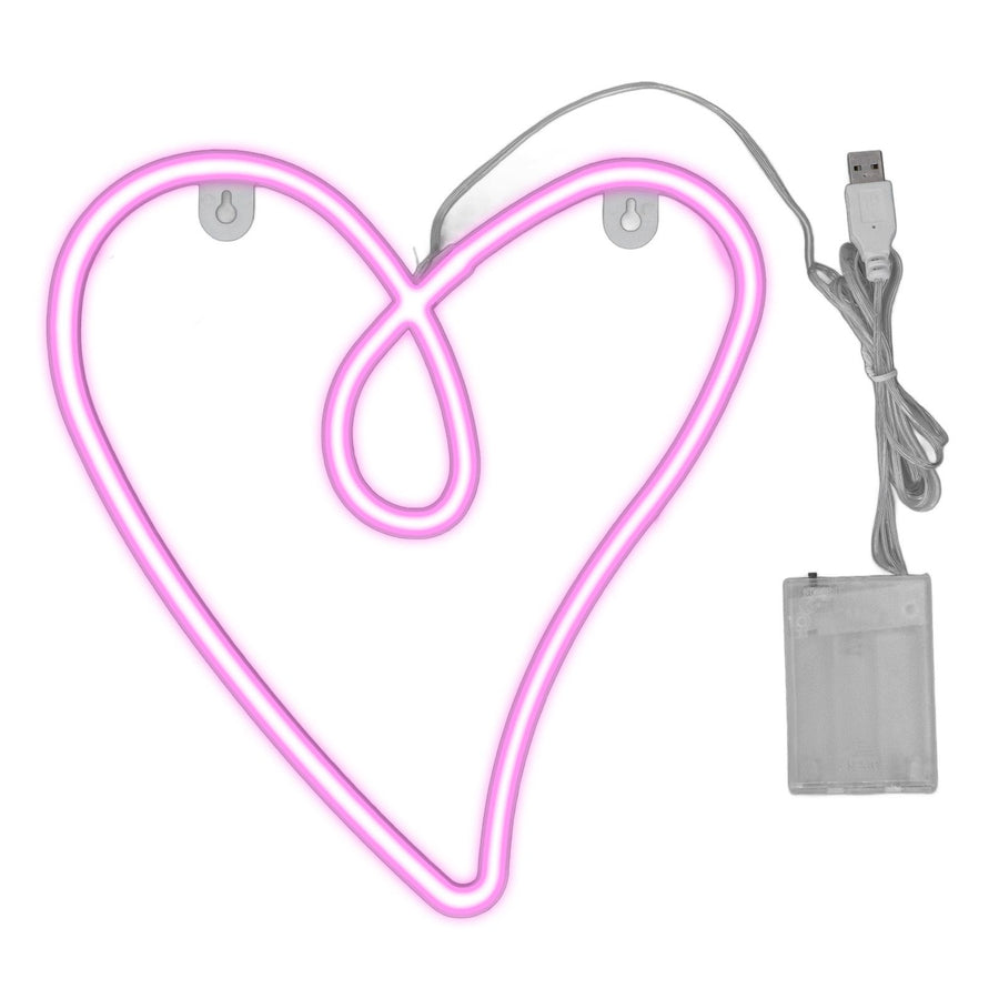 Heart Neon Light Dual Power Supply Retro IP45 Waterproof LED Neon Lamp for Living Room Valentine's Day Party Bar Decor Pink Light