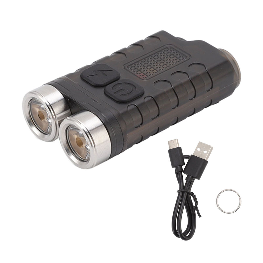 V3 Mini Keychain Flashlight USB Rechargeable Small Flashlight Outdoor Waterproof Camping Hiking Maintenance Lights Portable Magnetic Flashlight Black