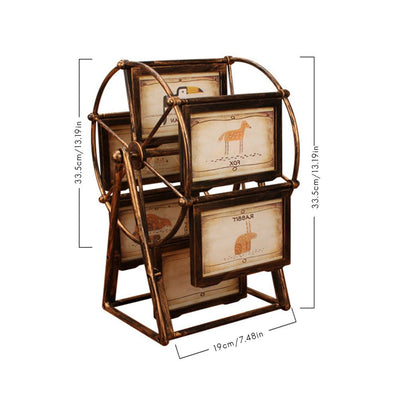 Vintage Family Photo Frame Ferris Wheel Rotatable Photo Frame Home Decor Gift