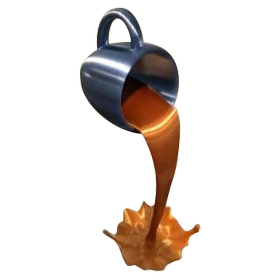 Floating Spilling Coffee Cup Spilling Pouring Coffee Cup Sculpture Sculpture for Kitchen Dining Room Decor