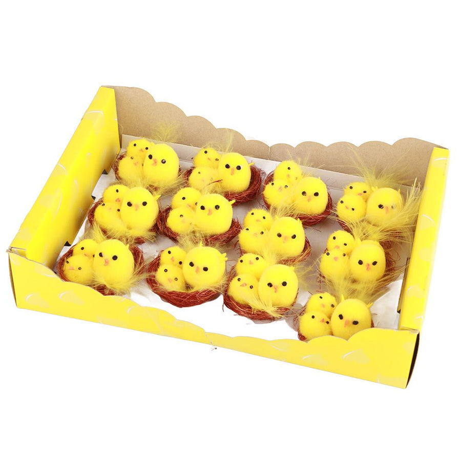 12 Pcs Mini Easter Chicks Yellow Easter Decoration Toy Spring Home Garden Decor Party Favors and Gifts for Kids