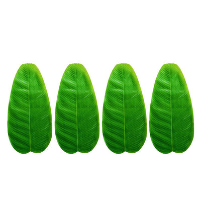 4PCS Artificial Banana Leaves Large Tropical Leaves Decorations Party Supplies