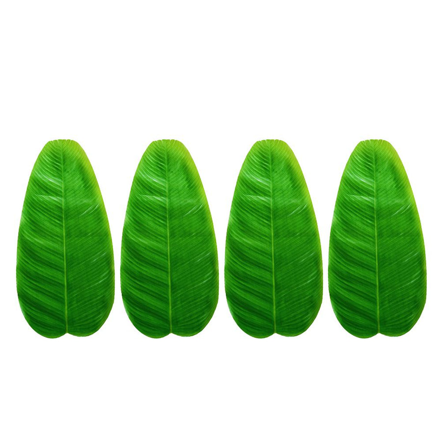 4PCS Artificial Banana Leaves Large Tropical Leaves Decorations Party Supplies